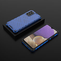 Carcasa Bumper Funda Silicona Transparente 360 Grados AM2 para Samsung Galaxy A32 4G Azul