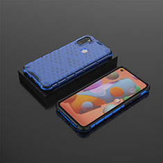 Carcasa Bumper Funda Silicona Transparente 360 Grados AM2 para Samsung Galaxy M11 Azul