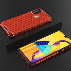 Carcasa Bumper Funda Silicona Transparente 360 Grados AM2 para Samsung Galaxy M30s Rojo