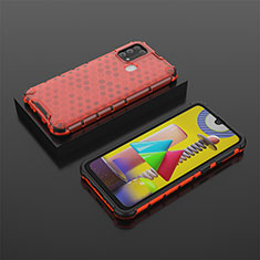 Carcasa Bumper Funda Silicona Transparente 360 Grados AM2 para Samsung Galaxy M31 Prime Edition Rojo