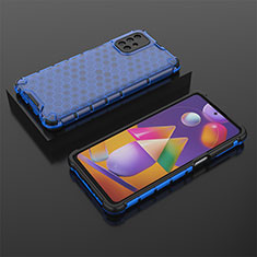 Carcasa Bumper Funda Silicona Transparente 360 Grados AM2 para Samsung Galaxy M31s Azul