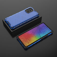 Carcasa Bumper Funda Silicona Transparente 360 Grados AM2 para Samsung Galaxy S10 Lite Azul