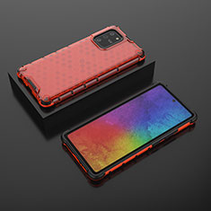 Carcasa Bumper Funda Silicona Transparente 360 Grados AM2 para Samsung Galaxy S10 Lite Rojo