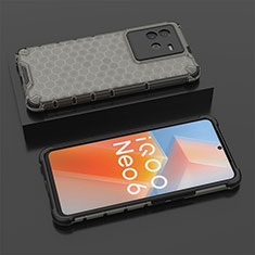 Carcasa Bumper Funda Silicona Transparente 360 Grados AM2 para Vivo iQOO Neo6 SE 5G Negro