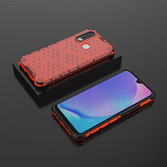 Carcasa Bumper Funda Silicona Transparente 360 Grados AM2 para Vivo Y11 Rojo