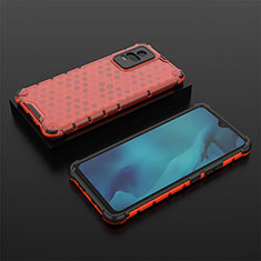 Carcasa Bumper Funda Silicona Transparente 360 Grados AM2 para Vivo Y73 (2021) Rojo