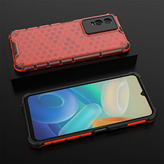 Carcasa Bumper Funda Silicona Transparente 360 Grados AM2 para Vivo Y74s 5G Rojo