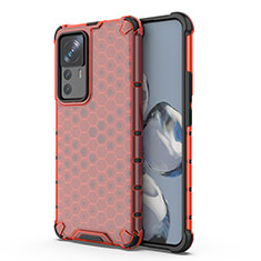 Carcasa Bumper Funda Silicona Transparente 360 Grados AM2 para Xiaomi Mi 12T Pro 5G Rojo