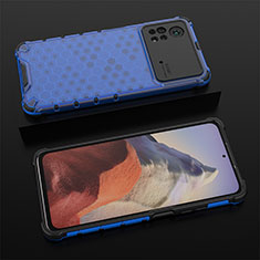 Carcasa Bumper Funda Silicona Transparente 360 Grados AM2 para Xiaomi Poco X4 Pro 5G Azul