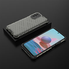 Carcasa Bumper Funda Silicona Transparente 360 Grados AM2 para Xiaomi Redmi Note 10 4G Negro