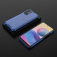 Carcasa Bumper Funda Silicona Transparente 360 Grados AM2 para Xiaomi Redmi Note 10T 5G Azul