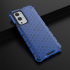 Carcasa Bumper Funda Silicona Transparente 360 Grados AM3 para OnePlus 9 Pro 5G Azul