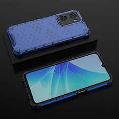 Carcasa Bumper Funda Silicona Transparente 360 Grados AM3 para Oppo A77s Azul