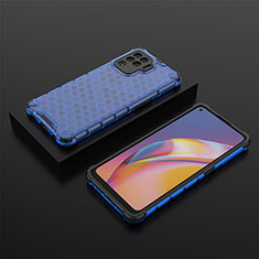 Carcasa Bumper Funda Silicona Transparente 360 Grados AM3 para Oppo F19 Pro Azul