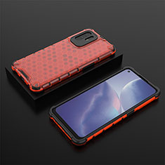 Carcasa Bumper Funda Silicona Transparente 360 Grados AM3 para Oppo F19 Pro+ Plus 5G Rojo