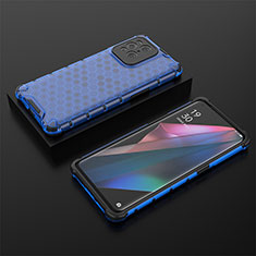 Carcasa Bumper Funda Silicona Transparente 360 Grados AM3 para Oppo Find X3 5G Azul