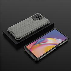 Carcasa Bumper Funda Silicona Transparente 360 Grados AM3 para Oppo Reno5 Lite Negro