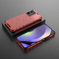 Carcasa Bumper Funda Silicona Transparente 360 Grados AM3 para Realme 10 Pro 5G Rojo