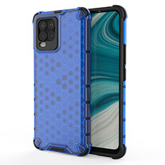 Carcasa Bumper Funda Silicona Transparente 360 Grados AM3 para Realme 8 4G Azul