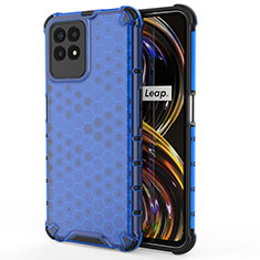 Carcasa Bumper Funda Silicona Transparente 360 Grados AM3 para Realme 8i Azul