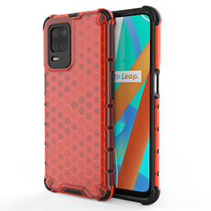 Carcasa Bumper Funda Silicona Transparente 360 Grados AM3 para Realme 9 5G India Rojo