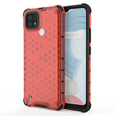 Carcasa Bumper Funda Silicona Transparente 360 Grados AM3 para Realme C21 Rojo