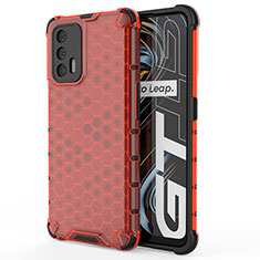 Carcasa Bumper Funda Silicona Transparente 360 Grados AM3 para Realme GT Master 5G Rojo