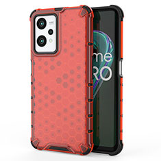 Carcasa Bumper Funda Silicona Transparente 360 Grados AM3 para Realme Q5 5G Rojo