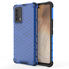 Carcasa Bumper Funda Silicona Transparente 360 Grados AM3 para Vivo iQOO 7 India 5G Azul