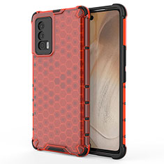 Carcasa Bumper Funda Silicona Transparente 360 Grados AM3 para Vivo iQOO 7 India 5G Rojo