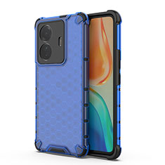 Carcasa Bumper Funda Silicona Transparente 360 Grados AM3 para Vivo iQOO Z6 Pro 5G Azul