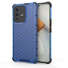 Carcasa Bumper Funda Silicona Transparente 360 Grados AM3 para Vivo V23 Pro 5G Azul