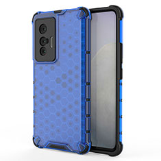 Carcasa Bumper Funda Silicona Transparente 360 Grados AM3 para Vivo X70 5G Azul