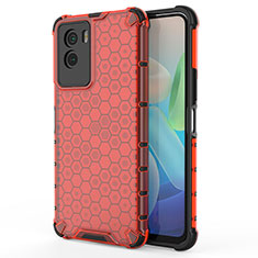 Carcasa Bumper Funda Silicona Transparente 360 Grados AM3 para Vivo Y55s (2021) Rojo