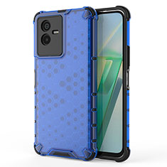 Carcasa Bumper Funda Silicona Transparente 360 Grados AM3 para Vivo Y73t Azul