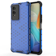 Carcasa Bumper Funda Silicona Transparente 360 Grados AM3 para Vivo Y74s 5G Azul