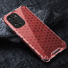 Carcasa Bumper Funda Silicona Transparente 360 Grados AM3 para Xiaomi Redmi K40 5G Rojo