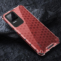 Carcasa Bumper Funda Silicona Transparente 360 Grados AM3 para Xiaomi Redmi K50 5G Rojo