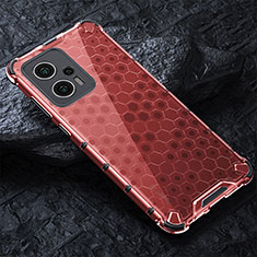 Carcasa Bumper Funda Silicona Transparente 360 Grados AM3 para Xiaomi Redmi K50i 5G Rojo