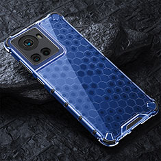 Carcasa Bumper Funda Silicona Transparente 360 Grados AM4 para OnePlus 10R 5G Azul