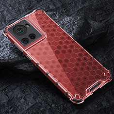 Carcasa Bumper Funda Silicona Transparente 360 Grados AM4 para OnePlus 10R 5G Rojo