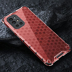 Carcasa Bumper Funda Silicona Transparente 360 Grados AM4 para OnePlus 9R 5G Rojo