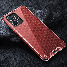 Carcasa Bumper Funda Silicona Transparente 360 Grados AM4 para Realme 10T 5G Rojo