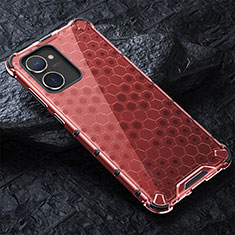 Carcasa Bumper Funda Silicona Transparente 360 Grados AM4 para Realme V20 5G Rojo