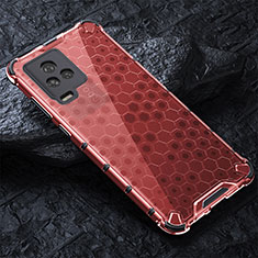 Carcasa Bumper Funda Silicona Transparente 360 Grados AM4 para Vivo iQOO 7 Legend 5G Rojo