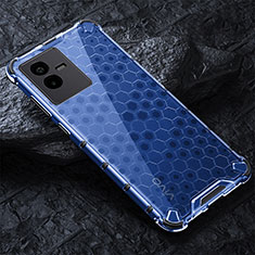 Carcasa Bumper Funda Silicona Transparente 360 Grados AM4 para Vivo iQOO Z6x Azul