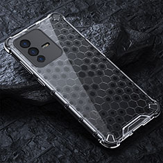 Carcasa Bumper Funda Silicona Transparente 360 Grados AM4 para Vivo V23 5G Gris