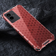 Carcasa Bumper Funda Silicona Transparente 360 Grados AM4 para Vivo Y73t Rojo