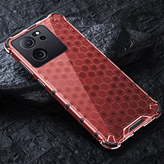 Carcasa Bumper Funda Silicona Transparente 360 Grados AM4 para Xiaomi Redmi K60 Ultra 5G Rojo