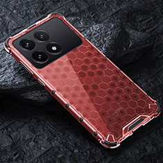 Carcasa Bumper Funda Silicona Transparente 360 Grados AM4 para Xiaomi Redmi K70 5G Rojo